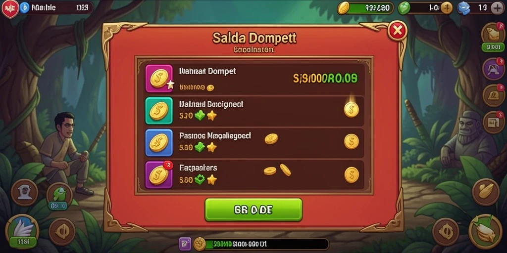 Tampilkan berbagai item dan hadiah dalam game.