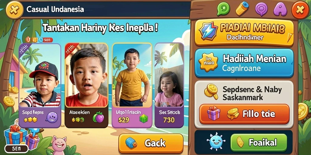 Menu pilihan permainan yang bervariasi dan menyenangkan.
